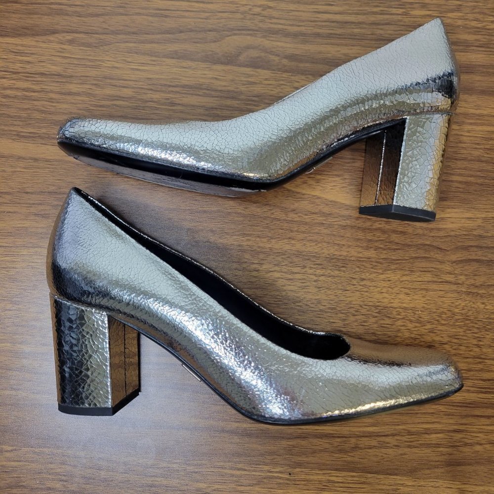 Michael Kors Collection Crackled Metallic Leather Gigi Pump - Picture 9 of 14